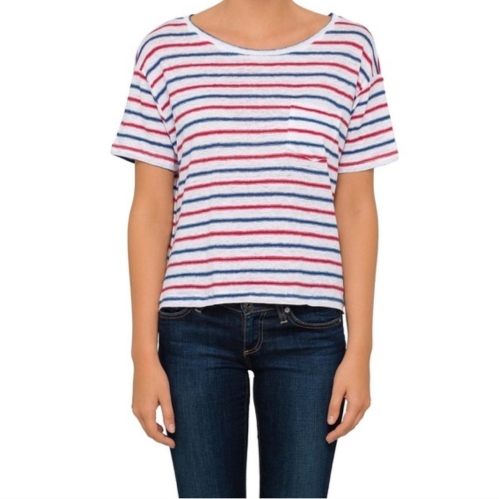 Rails Striped 100% Linen Boxy Summer Top